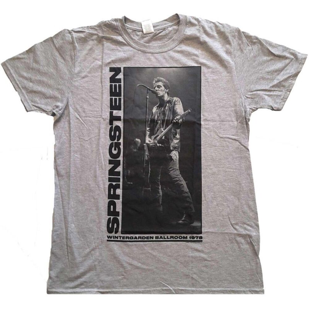 Bruce Springsteen Unisex Adult Wintergarden Photograph T-Shirt / Gray